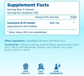 Extra Strength CoQ10 800mg - Quick Absorption Coenzyme Q10 800mg Potent Antioxidant for Heart Energy and Aging Support - High Stability CoQ10 Ubiquinone Caps - Made in a cGMP US Lab (100 Servings)